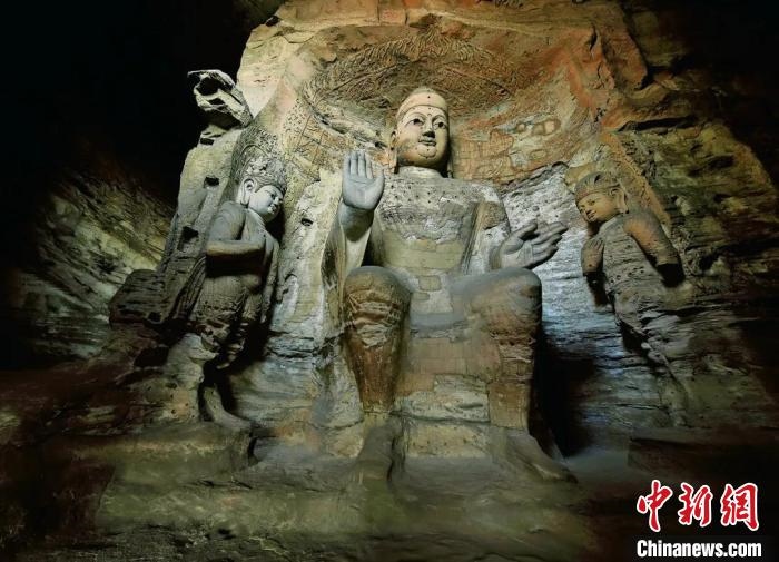 云岡石窟規(guī)模最大的洞窟第3窟。