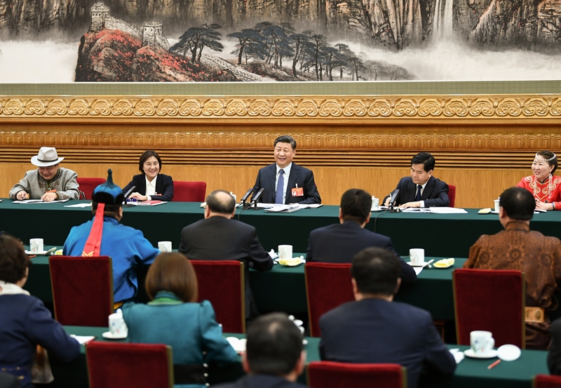2019年3月5日，習(xí)近平總書記參加十三屆全國人大二次會議內(nèi)蒙古代表團的審議。