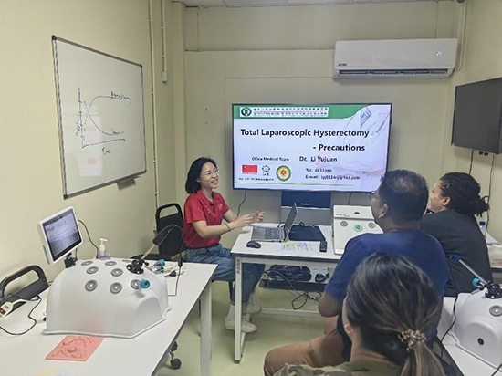 培訓(xùn)現(xiàn)場(chǎng)。第18期援圭亞那醫(yī)療隊(duì)供圖