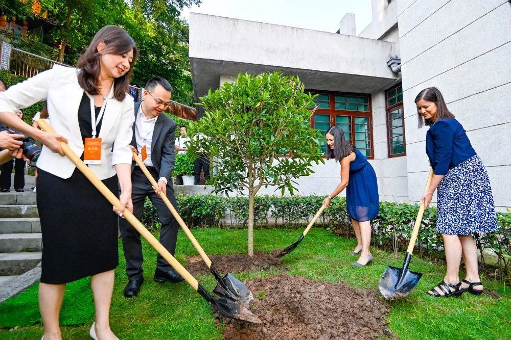 2023年8月8日，重慶史迪威博物館，史迪威將軍后代和朱德同志后代共植友誼樹。