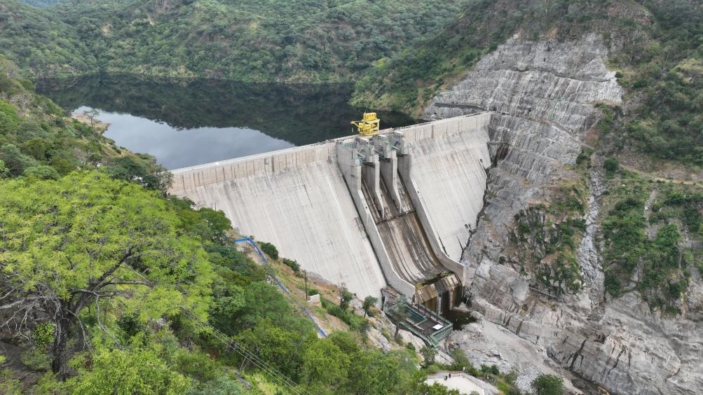 3月23日，航拍的下凱富峽水電站大壩。