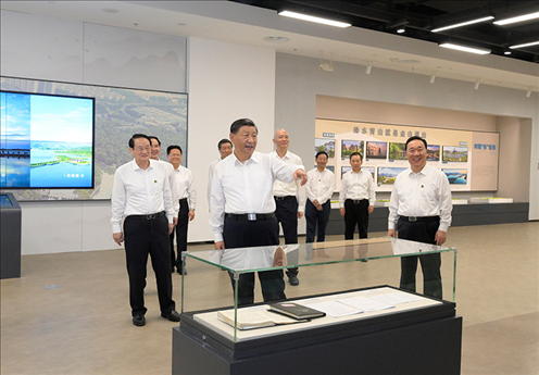 △9月20日，習(xí)近平總書記在浙江紹興市浙東運(yùn)河文化園考察。