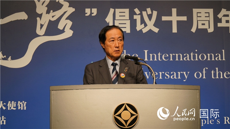 日本經(jīng)團(tuán)聯(lián)副會(huì)長佐藤康博發(fā)言。人民網(wǎng) 蔣曉辰攝