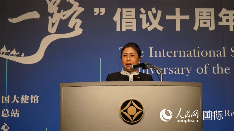 老撾駐日大使安拉萬發(fā)言。人民網(wǎng) 蔣曉辰攝