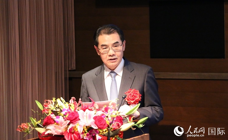 中國駐日本大使吳江浩發(fā)表致辭。人民網(wǎng) 許可攝