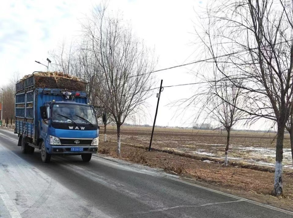 貨車行駛在公主嶺市農(nóng)村公路上。公主嶺市委宣傳部供圖
