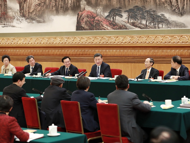 2019年3月8日，習(xí)近平總書記參加十三屆全國人大二次會(huì)議河南代表團(tuán)的審議。