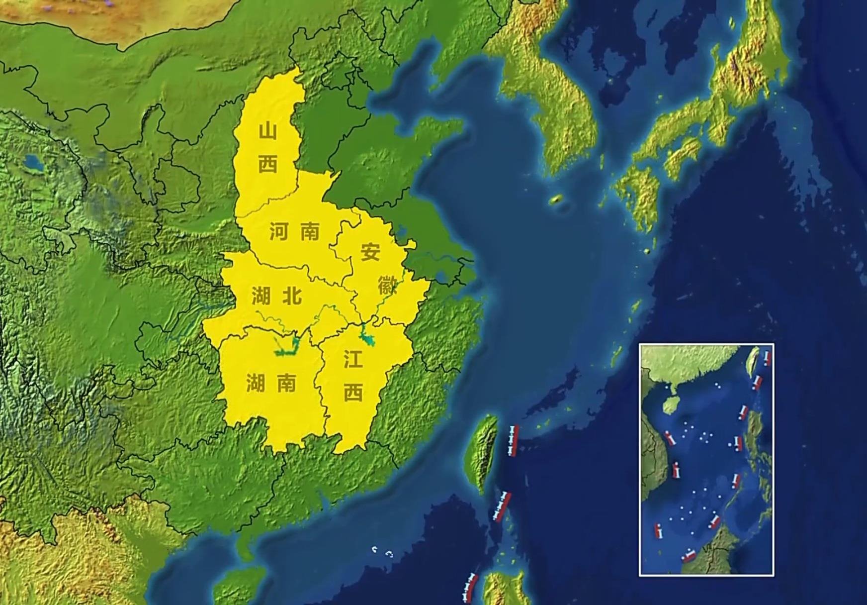 △中部地區(qū)包括晉皖贛豫鄂湘6省。