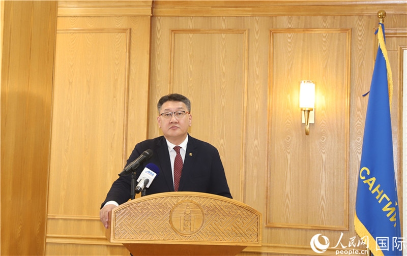 扎布赫楞部長致辭。人民網(wǎng)記者 霍文攝