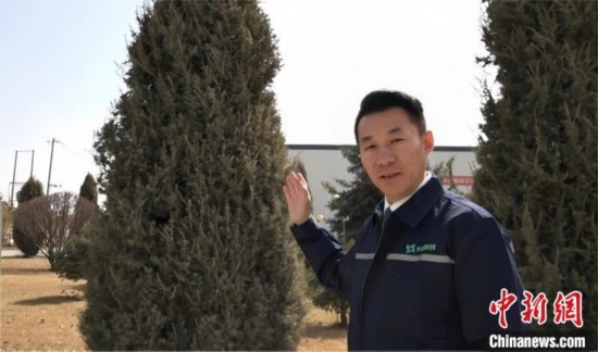 圖為王佐向記者介紹自己的新能源綠電廠區(qū)。白先森 攝