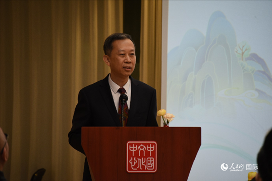 中國駐瑞典大使崔愛民致辭。人民網(wǎng)記者 殷淼攝