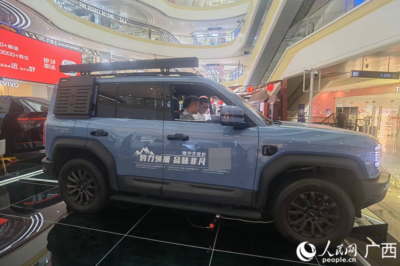 消費(fèi)者在商場(chǎng)選購(gòu)汽車。人民網(wǎng)記者 陳燕攝