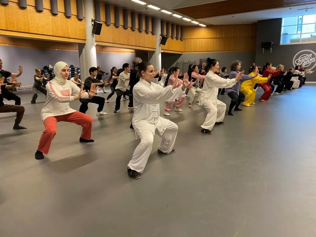 培訓(xùn)班學(xué)員學(xué)習(xí)太極拳。斯德哥爾摩中國文化中心供圖