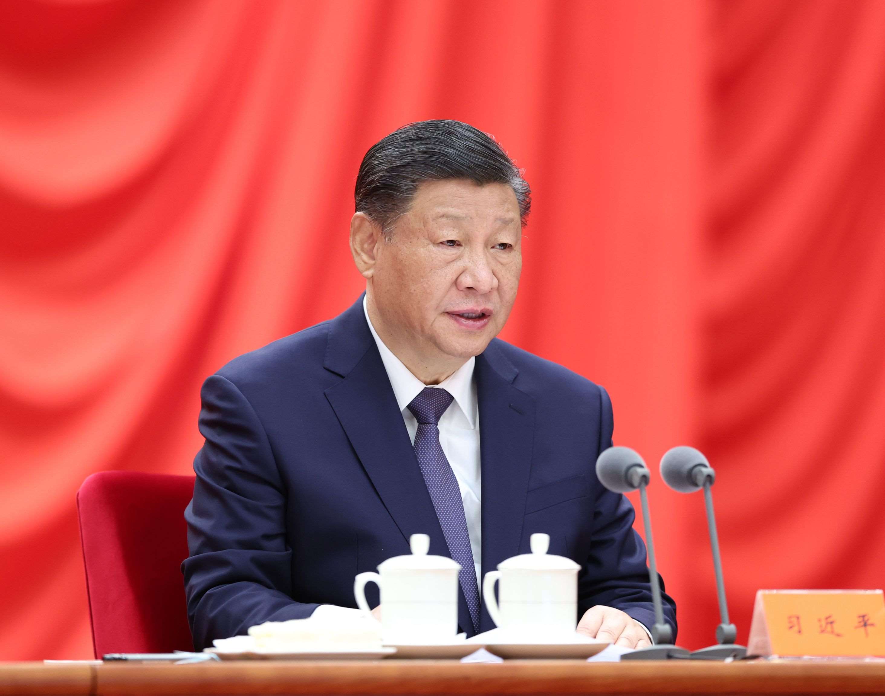 △ 2024年1月8日，習(xí)近平總書記在中國共產(chǎn)黨第二十屆中央紀律檢查委員會第三次全體會議上發(fā)表重要講話。