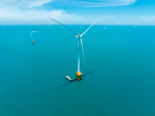 全球首臺16兆瓦海上風(fēng)電機(jī)組于2023年6月并網(wǎng)發(fā)電。韓磊攝