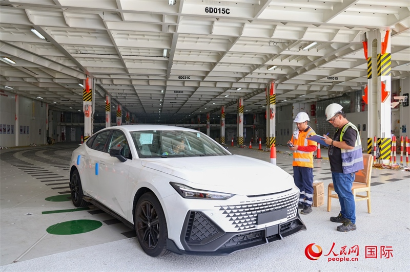 工人正在進(jìn)行卸車(chē)作業(yè)。人民網(wǎng)記者 任皓宇攝