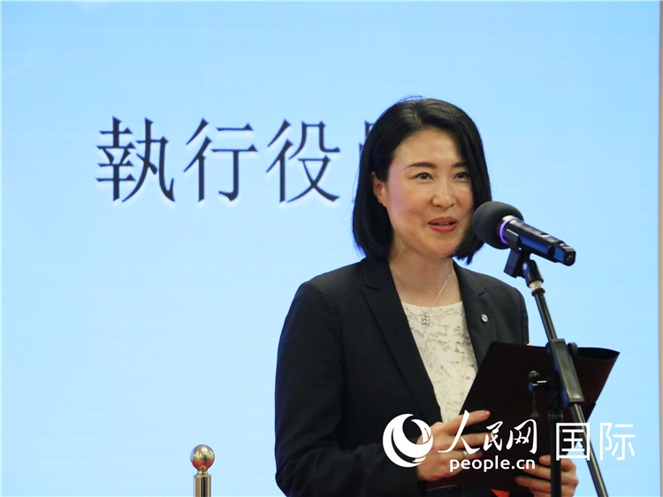 日本航空株式會社執(zhí)行役員西原口香織致辭。人民網(wǎng) 許可攝