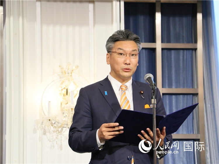日本國貿(mào)促會長代理橋本岳致辭。人民網(wǎng) 許可攝