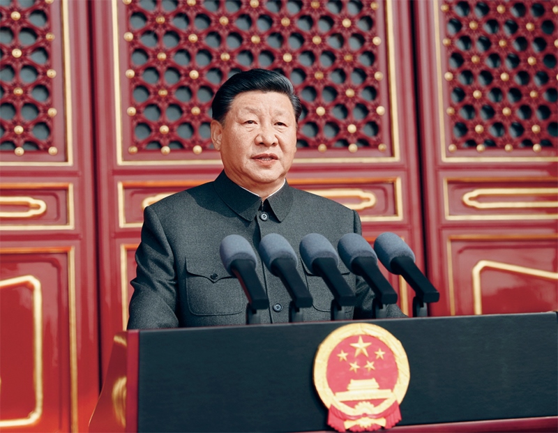 2019年10月1日，慶祝中華人民共和國成立70周年大會在北京天安門廣場隆重舉行。中共中央總書記、國家主席、中央軍委主席習近平發(fā)表重要講話。 新華社記者 鞠鵬/攝