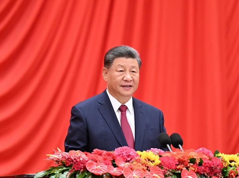 △2024年9月30日，慶祝中華人民共和國成立75周年招待會在北京人民大會堂隆重舉行。習(xí)近平總書記出席招待會并發(fā)表重要講話。