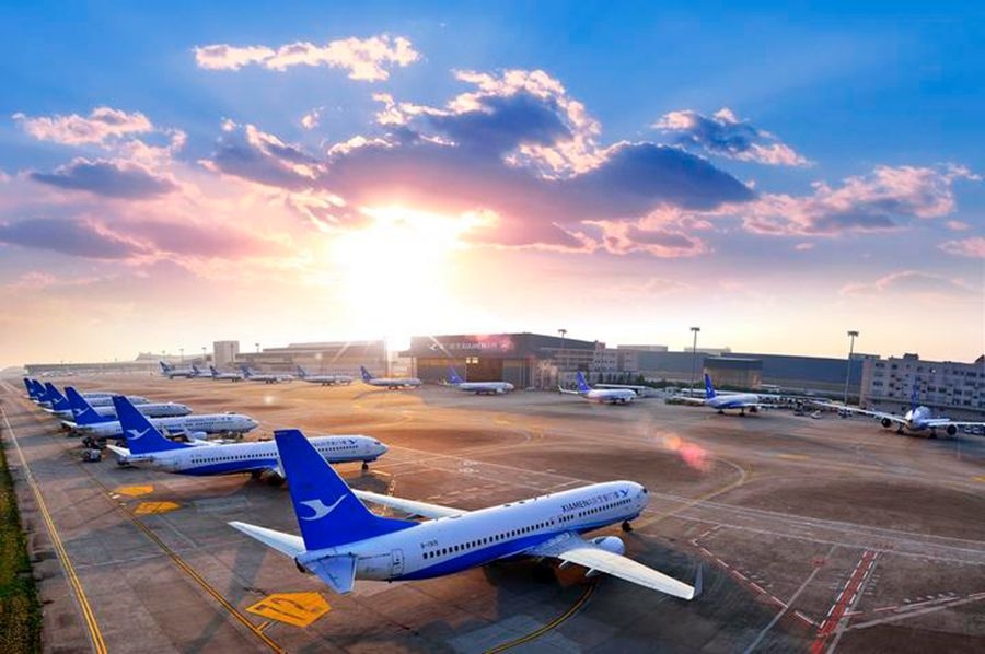 這是如今廈門航空的機(jī)隊(duì)照片。（廈門航空有限公司供圖）