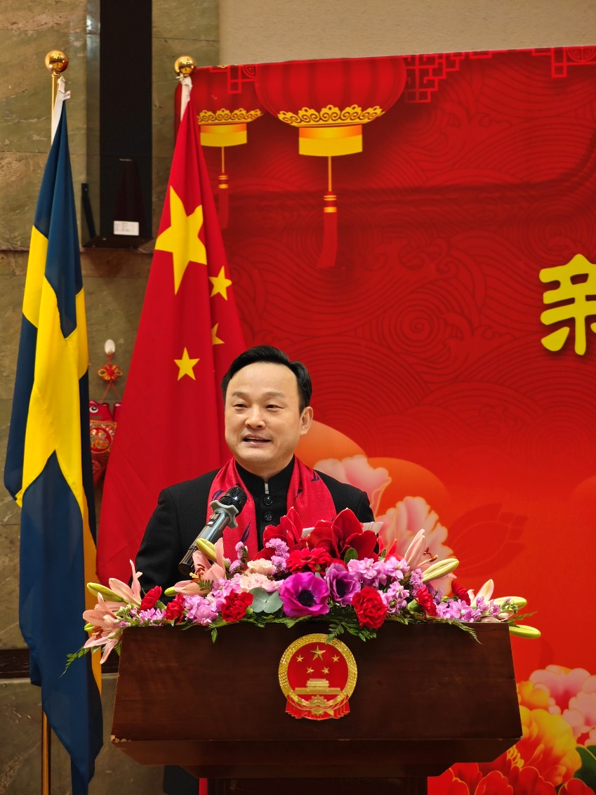 中國(guó)駐哥德堡總領(lǐng)事楊培棟致辭。中國(guó)駐哥德堡總領(lǐng)館供圖