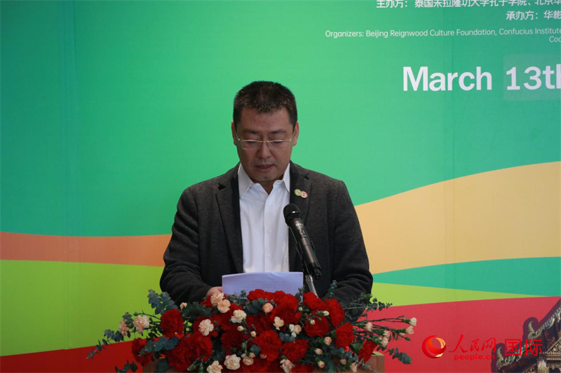 朱拉隆功大學(xué)孔子學(xué)院院長韓圣龍發(fā)表講話。朱瀟逸攝