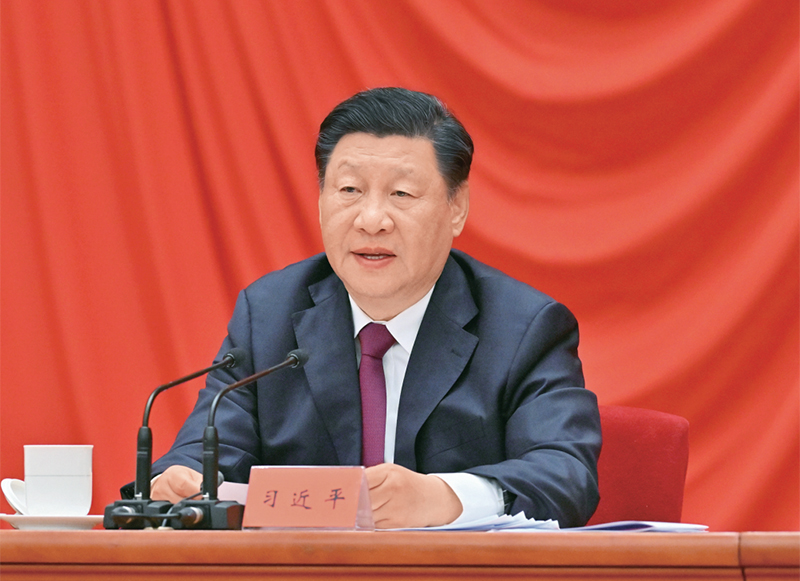 2022年5月10日，慶祝中國共產(chǎn)主義青年團(tuán)成立100周年大會在北京人民大會堂隆重舉行。中共中央總書記、國家主席、中央軍委主席習(xí)近平在大會上發(fā)表重要講話。 新華社記者 岳月偉/攝